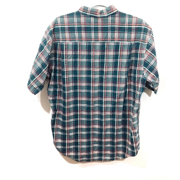 L L Bean Plaid Button Shirt Sleeve Shirt Large - Picture 2 of 6